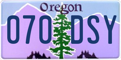 OR license plate 070DSY