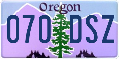 OR license plate 070DSZ
