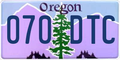 OR license plate 070DTC