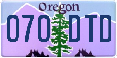 OR license plate 070DTD