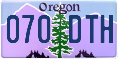 OR license plate 070DTH