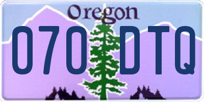 OR license plate 070DTQ