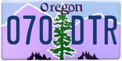 OR license plate 070DTR