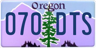 OR license plate 070DTS