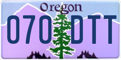OR license plate 070DTT