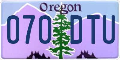 OR license plate 070DTU