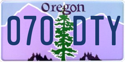 OR license plate 070DTY