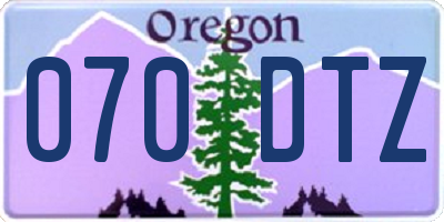 OR license plate 070DTZ