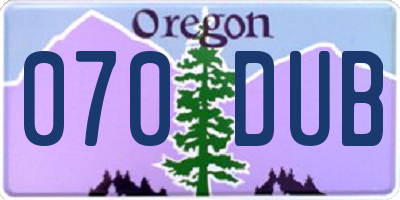 OR license plate 070DUB