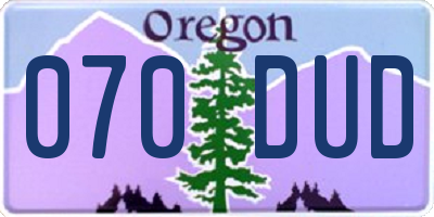 OR license plate 070DUD