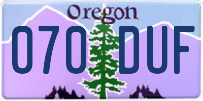 OR license plate 070DUF