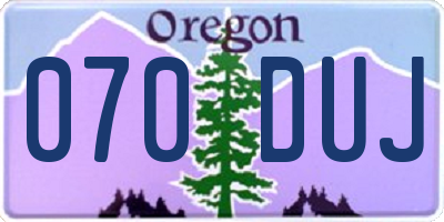 OR license plate 070DUJ