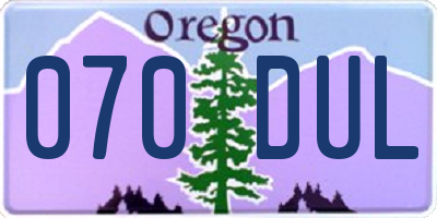 OR license plate 070DUL