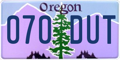 OR license plate 070DUT