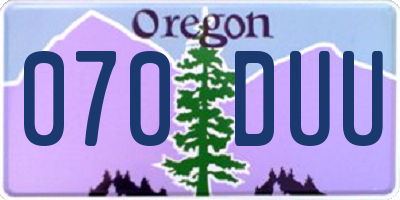 OR license plate 070DUU