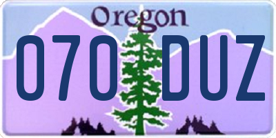 OR license plate 070DUZ