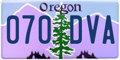 OR license plate 070DVA