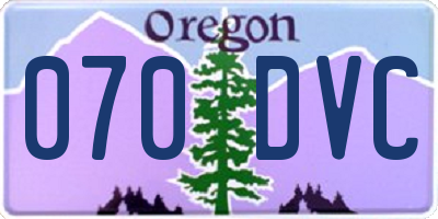 OR license plate 070DVC