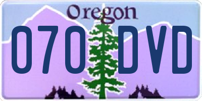 OR license plate 070DVD