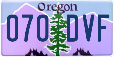 OR license plate 070DVF