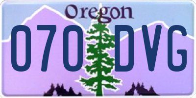 OR license plate 070DVG