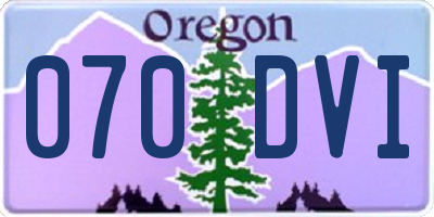 OR license plate 070DVI