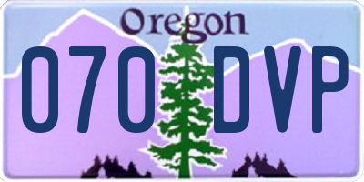 OR license plate 070DVP