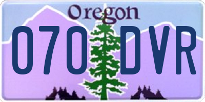 OR license plate 070DVR