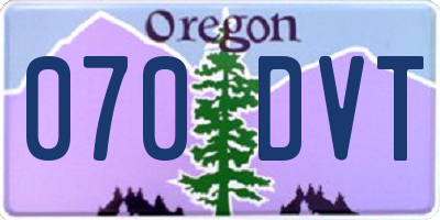 OR license plate 070DVT