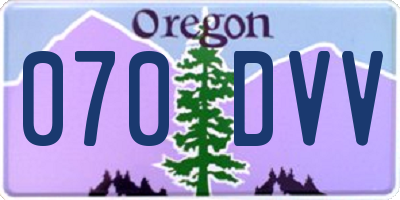 OR license plate 070DVV