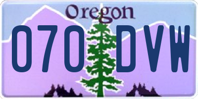 OR license plate 070DVW