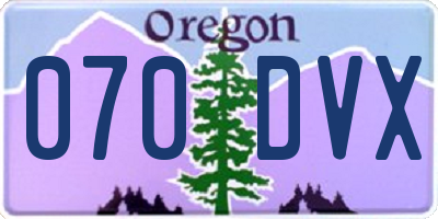 OR license plate 070DVX