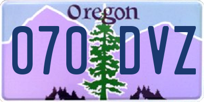 OR license plate 070DVZ