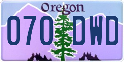 OR license plate 070DWD