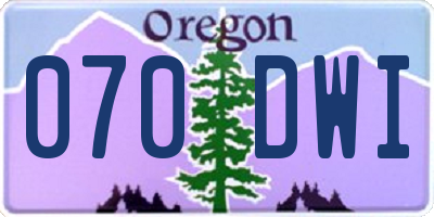 OR license plate 070DWI