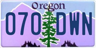 OR license plate 070DWN