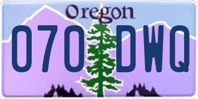 OR license plate 070DWQ