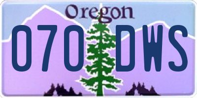 OR license plate 070DWS