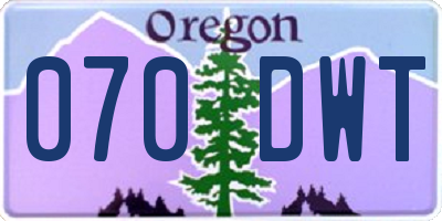 OR license plate 070DWT