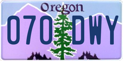 OR license plate 070DWY