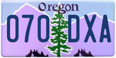 OR license plate 070DXA
