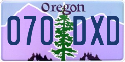 OR license plate 070DXD