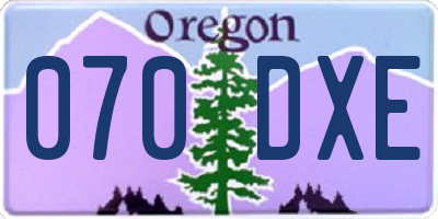 OR license plate 070DXE