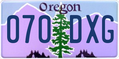 OR license plate 070DXG