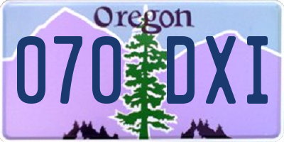 OR license plate 070DXI