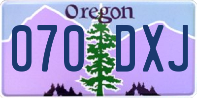 OR license plate 070DXJ