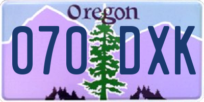 OR license plate 070DXK