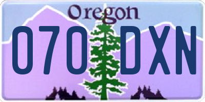 OR license plate 070DXN