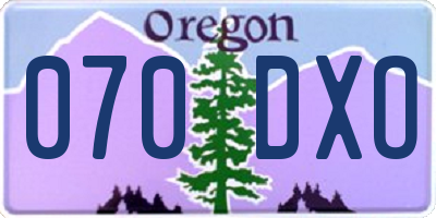 OR license plate 070DXO