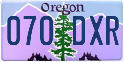 OR license plate 070DXR